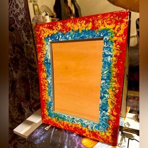 Hand-Painted Colorful Abstract Picture Frame
